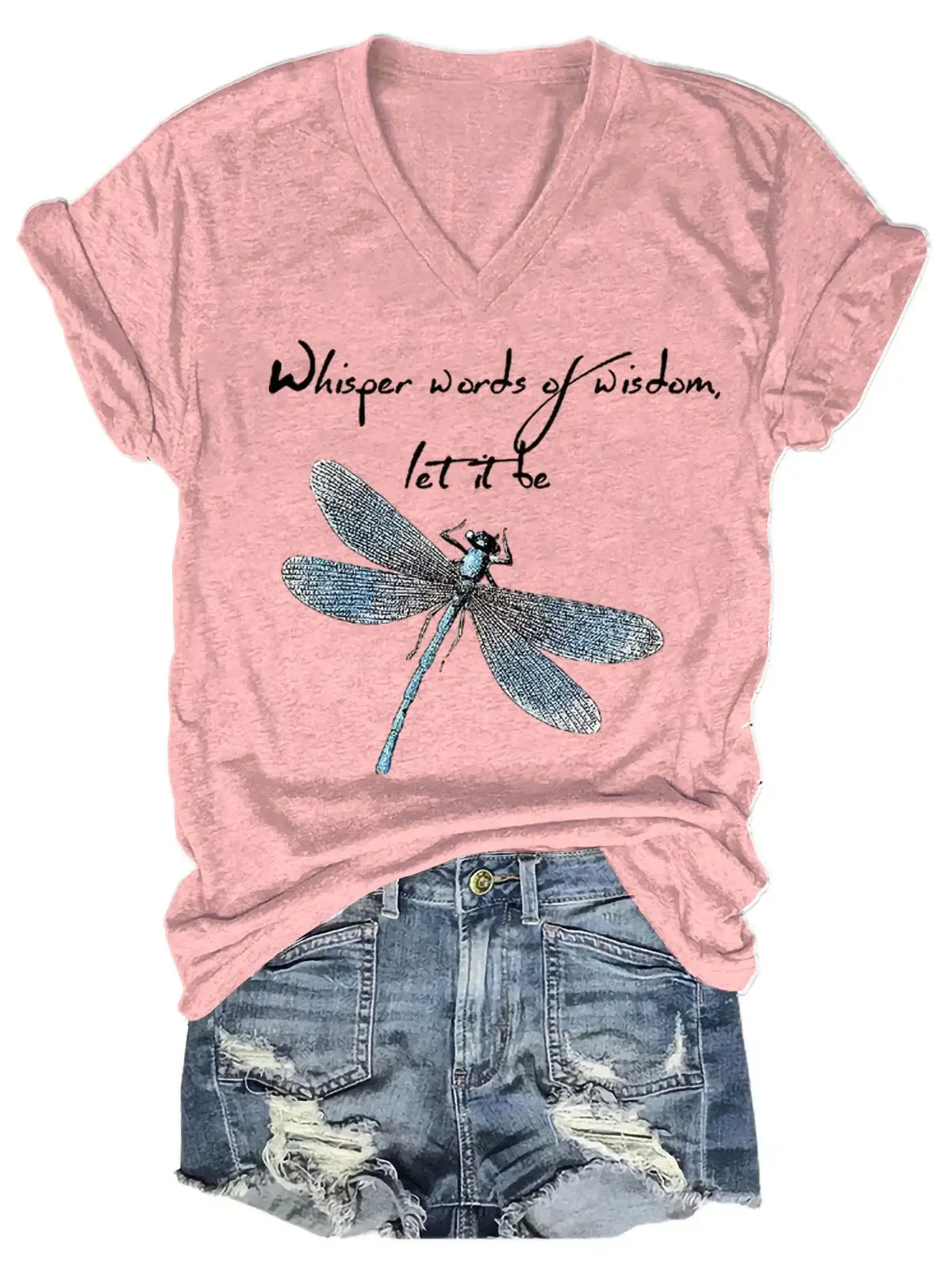 Whisper Words Of Wisdom Let It Be Art Casual T-shirt