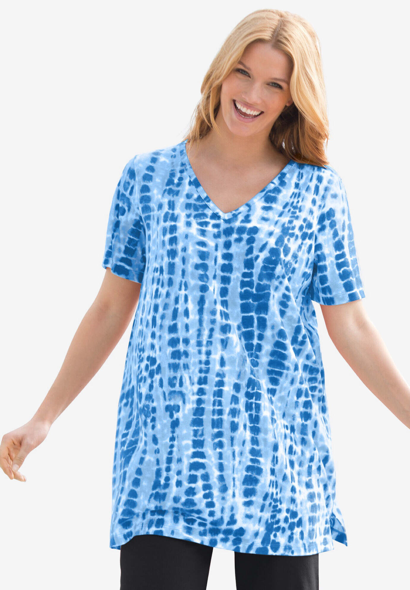 V-Neck Tie-Dye Tunic