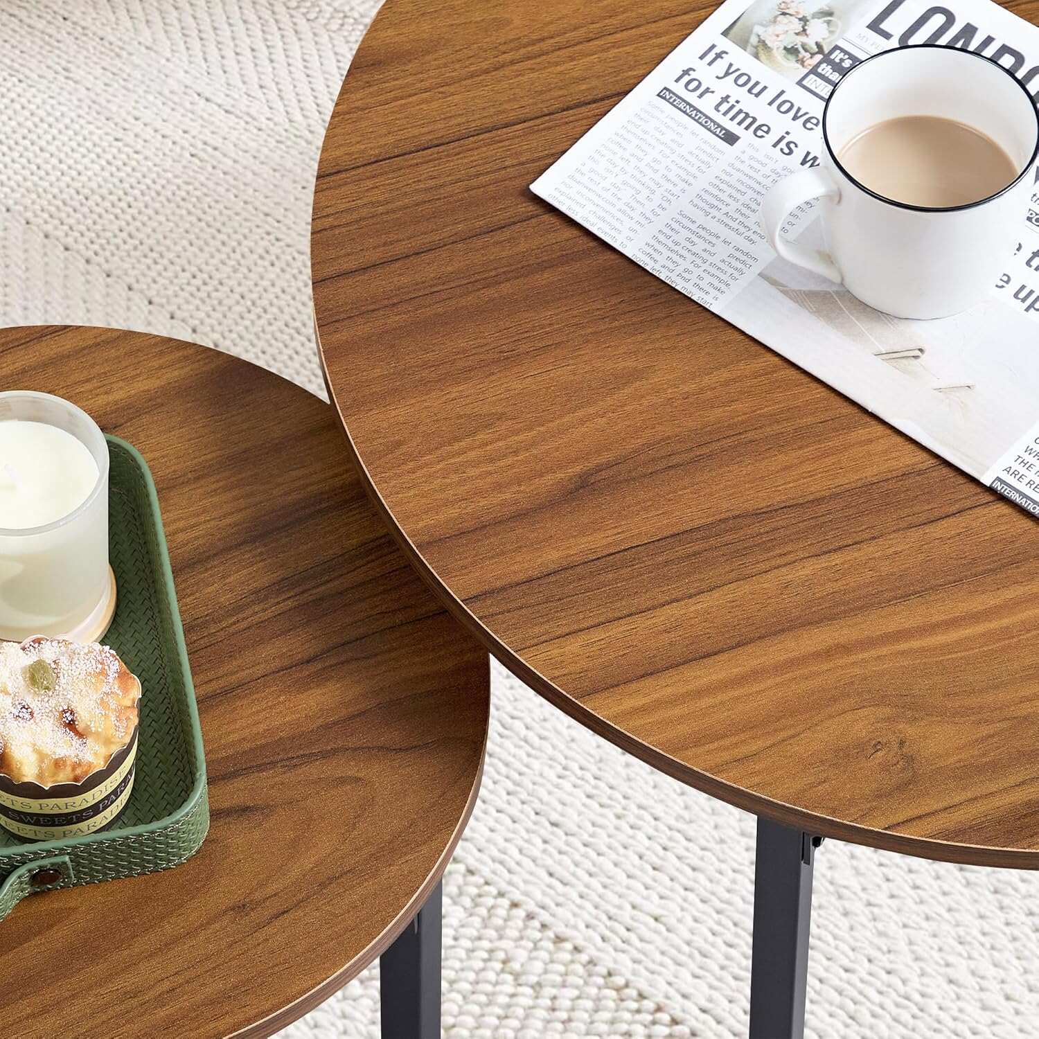 VECELO Nesting Coffee Table Set of 2