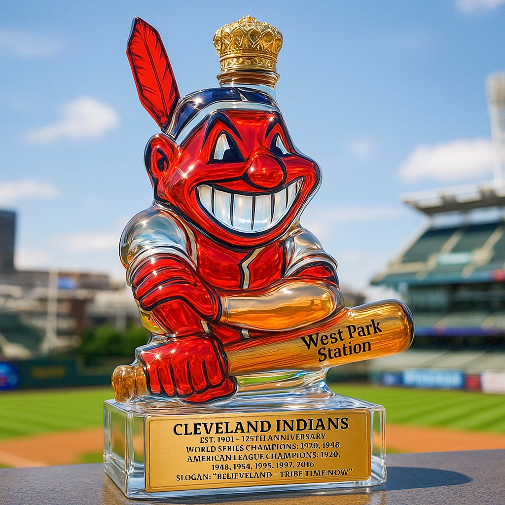 Cleveland Indians Glory Whiskey Bottle