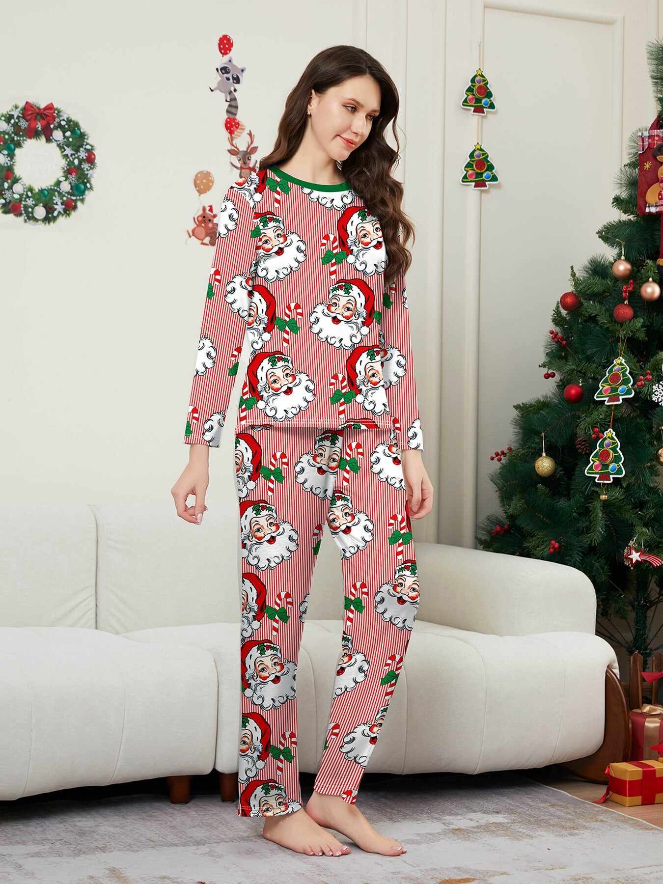 Family Christmas Pajamas Adult's Kid's Xmas Christmas Pattern Matching Set