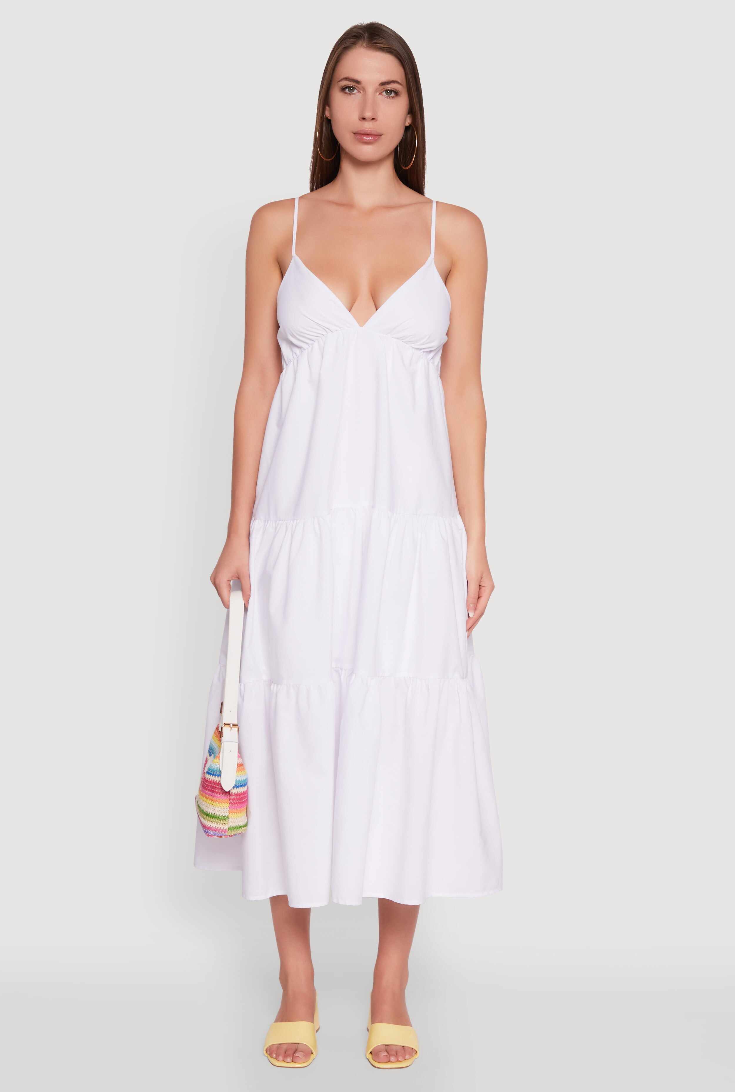 Trendy V-Neck Sleeveless Tiered Maxi Dress