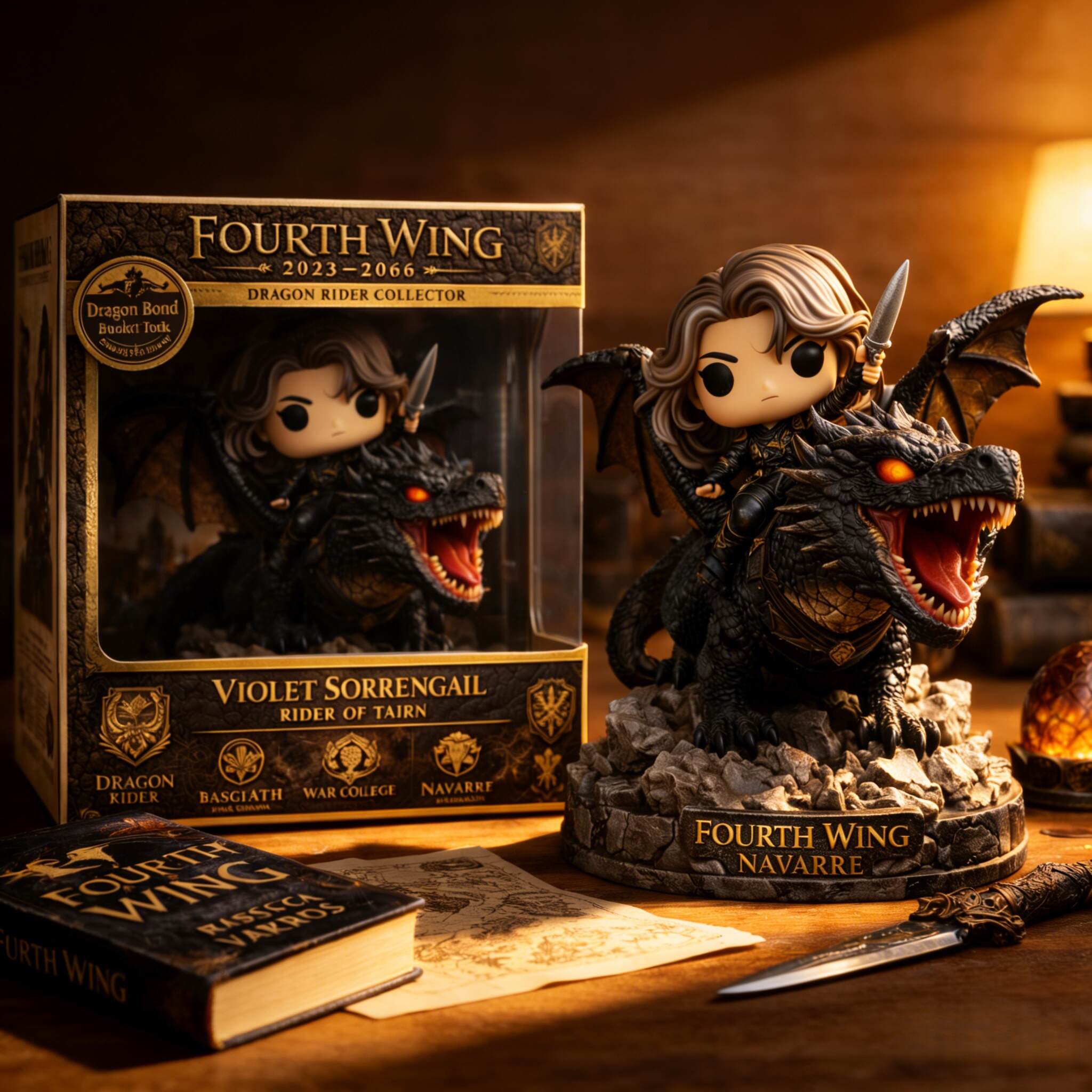 Fourth Wing Violet Sorrengail Rider of Tairn Collector Figure