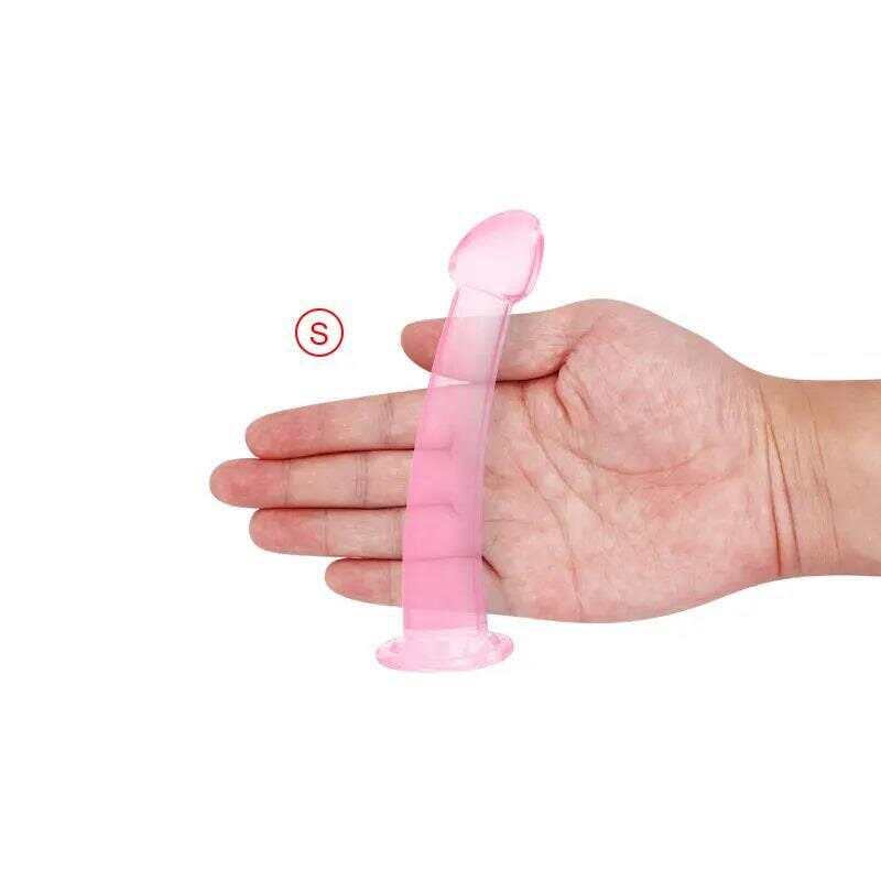 Soft Jelly Dildo with Suction Cup – Crystal Masturbator for Women and Men