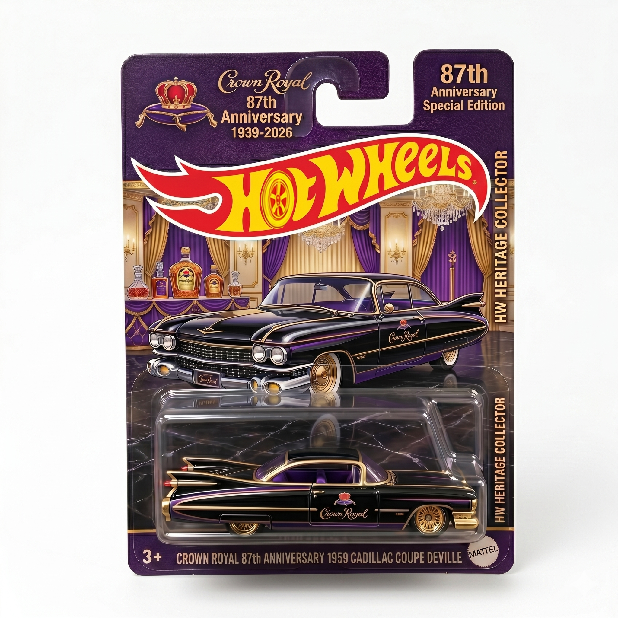 Hot Wheels Crown Royal 87TH ANNIVERSARY 1959 Cadillac Coupe DeVille Model