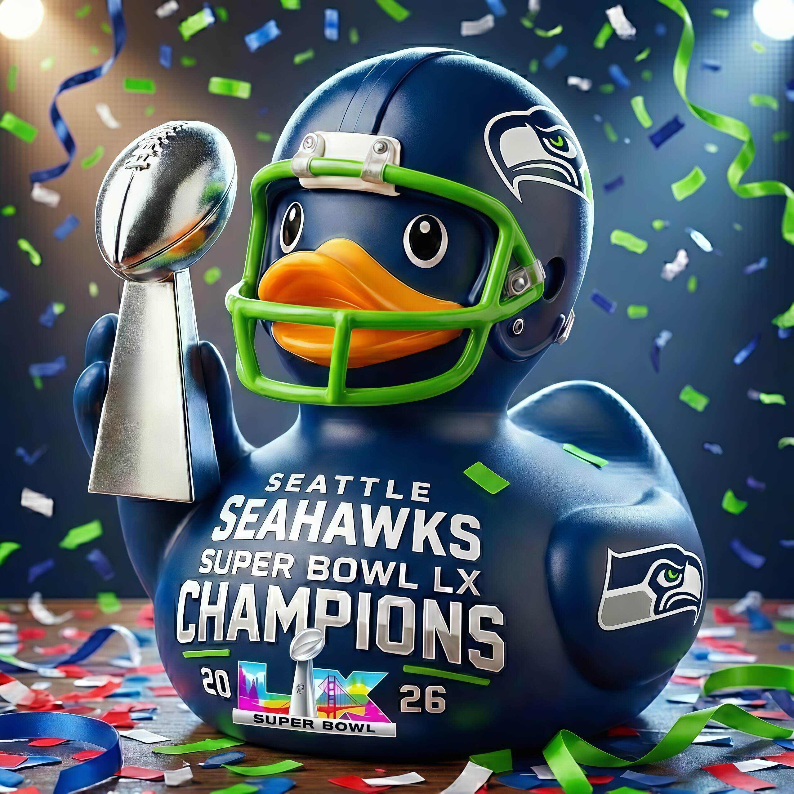 Seattle Seahawks Super Bowl LX Champions Duck