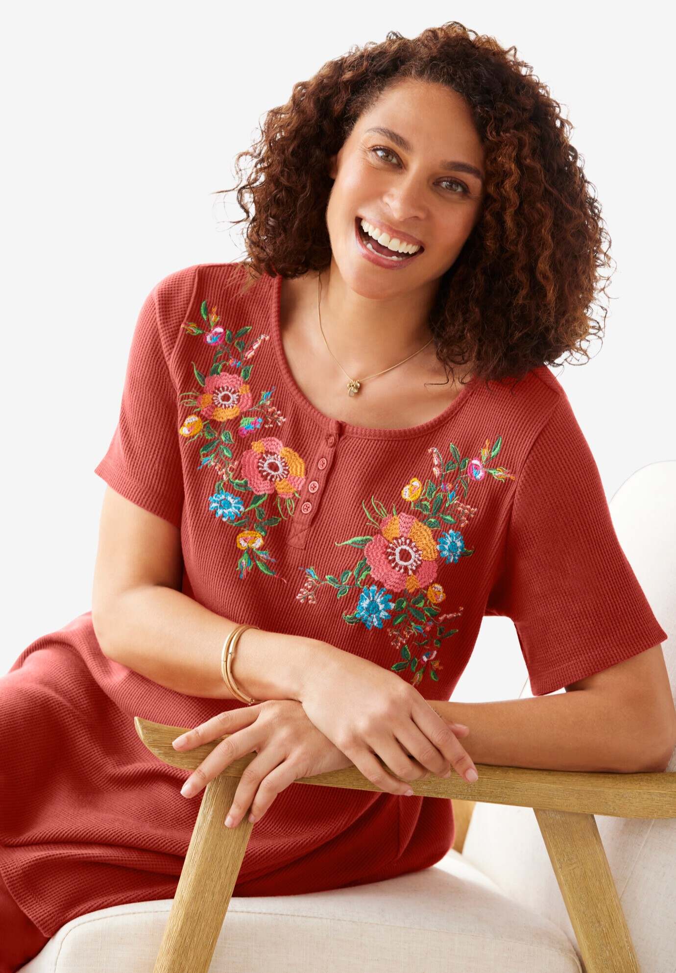 Embroidered Thermal Tunic