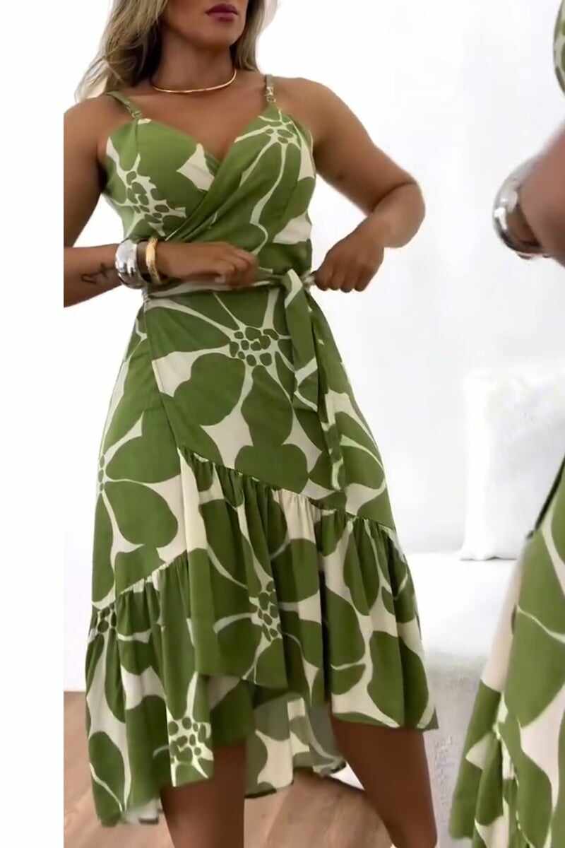 🔥Women's Casual Resort Print Gathered Tunic Dress