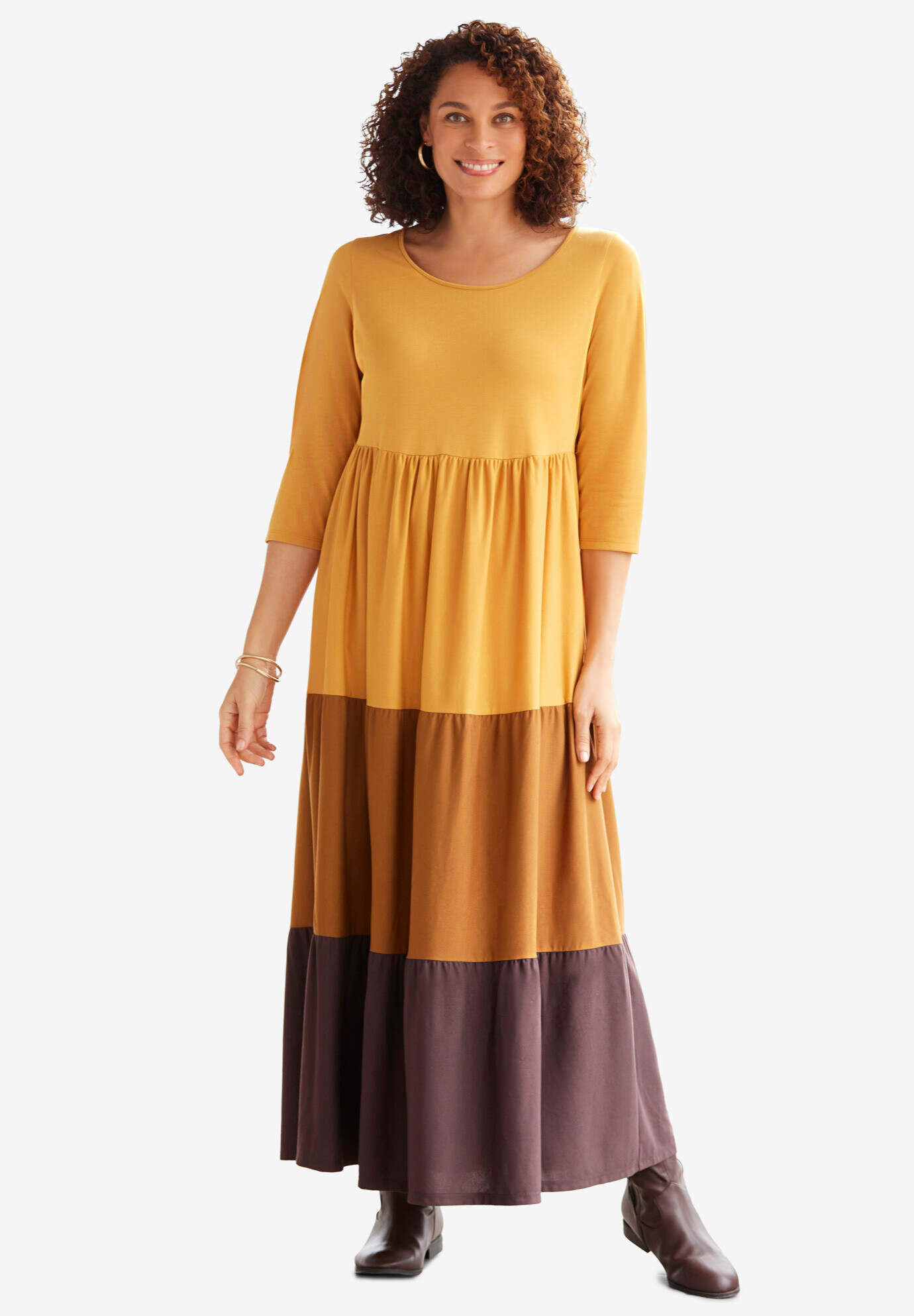 Colorblock Tiered Dress