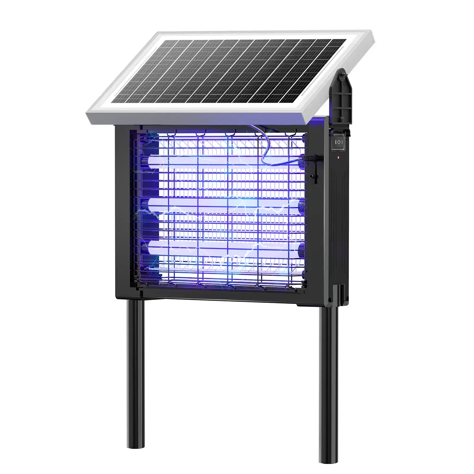 3500V Solar Bug Zapper, High Power Cordless Mosquito Zapper with Smart Light Sensor, Dual Solar & USB Rechargeable Insect Killer for Patio, Garden, Backyard, Outdoor Use