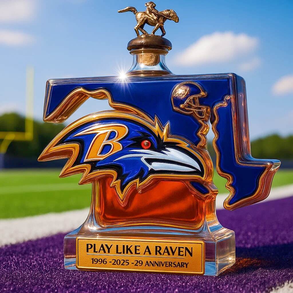 The home state of the Baltimore Ravens Whisky Bottle