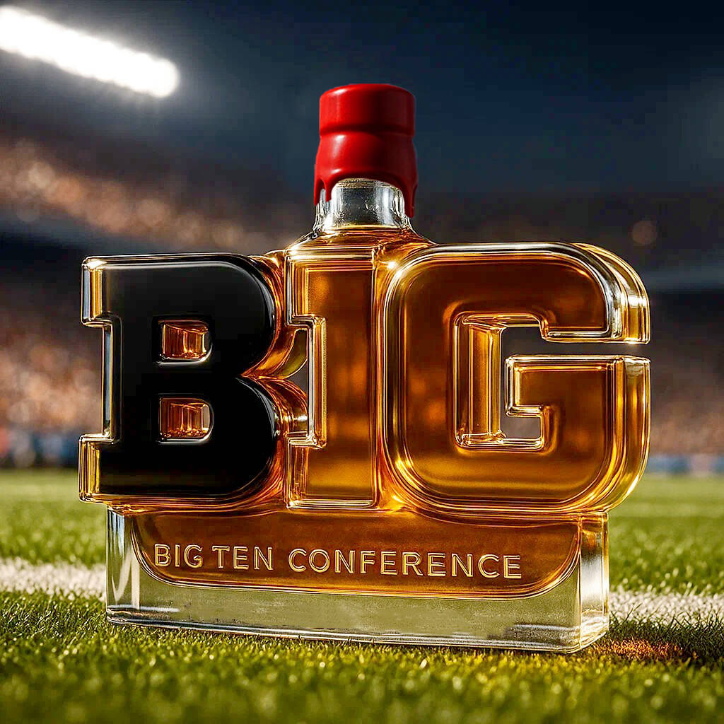 Big 10 Conference LOGO Limited Edition Whiskey Bottle
