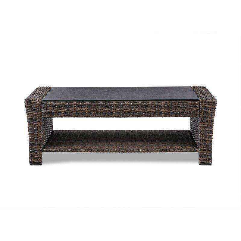 Emlee Wicker/Rattan 4 - Person Seating Group with Cushions