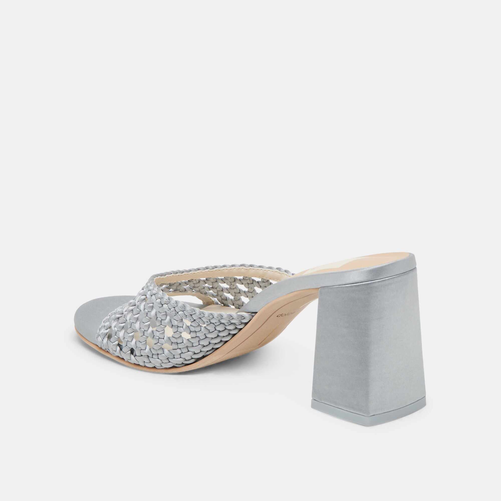 MARGOE HEELS LIGHT BLUE WOVEN SATIN