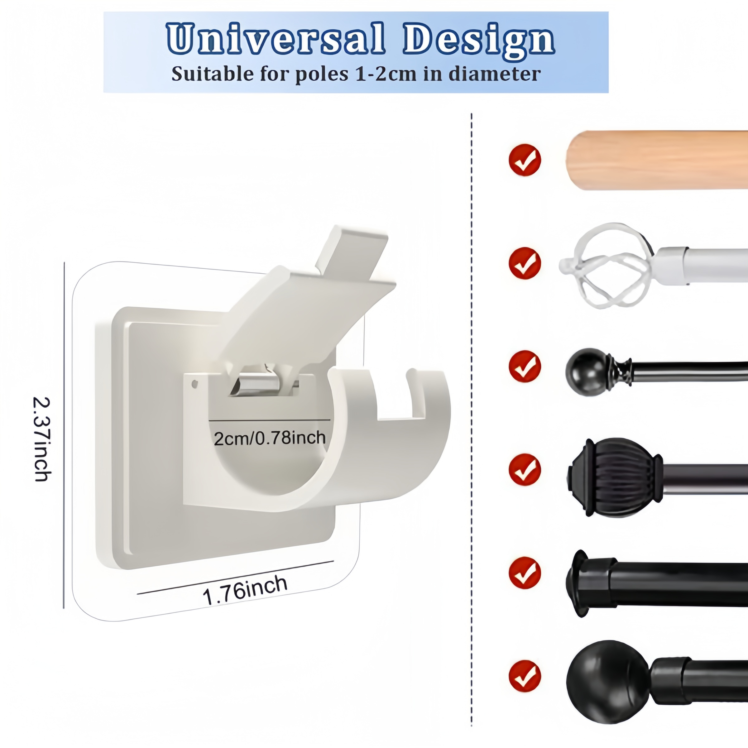 No-Drill Curtain Rod Brackets