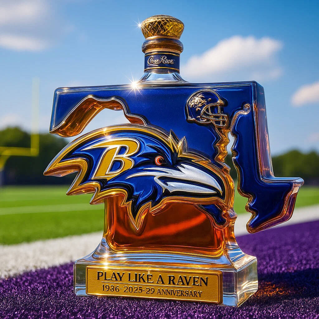 The home state of the Baltimore Ravens Whisky Bottle