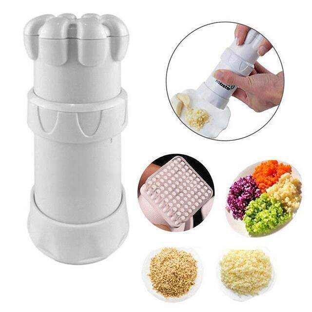 Multifunctional Garlic Master Garlic Ginger Cutter with Silicone Garlic Peeler Plastic Grinding Tool Kitchen Ginger Grater Grinder
