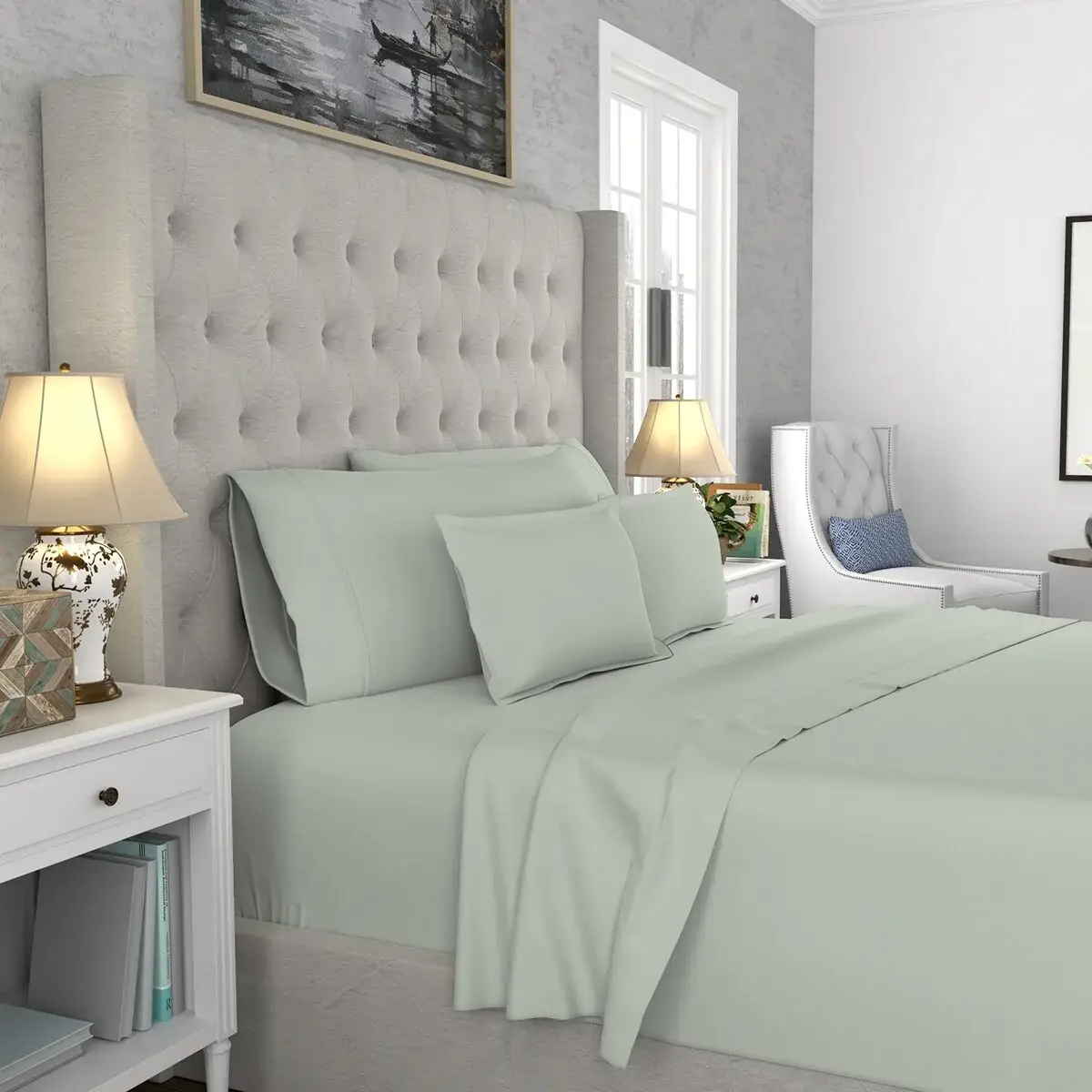 Color Sense 1200TC Premium Cotton-Blend Wrinkle-Resistant Sheet Set