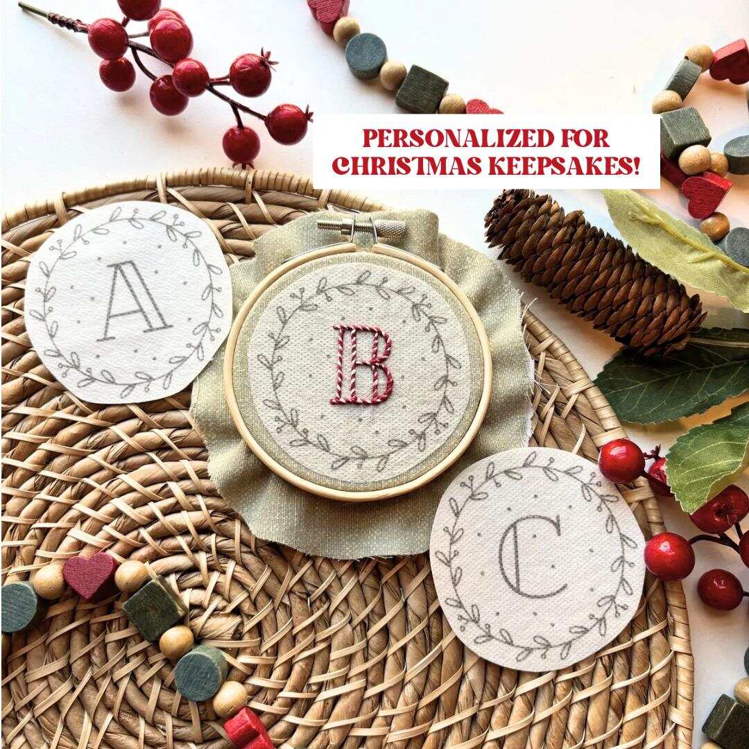 💥ON SALE💥Christmas DIY Embroidery Ornament Kit – Stick & Stitch Letters🎁
