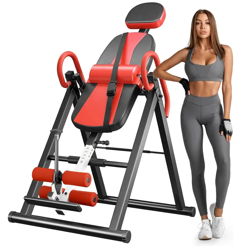 Heavy Duty Gravity Inversion Table | Adjustable Safety Belt & Headrest for Back Pain Relief Home Therapy
