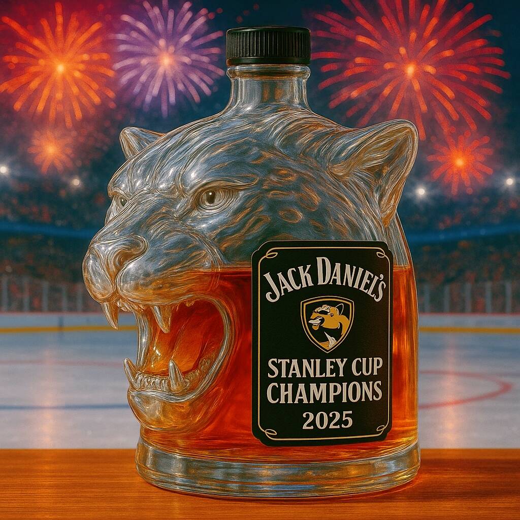 2025 Florida Panthers Champion Whiskey Bottle