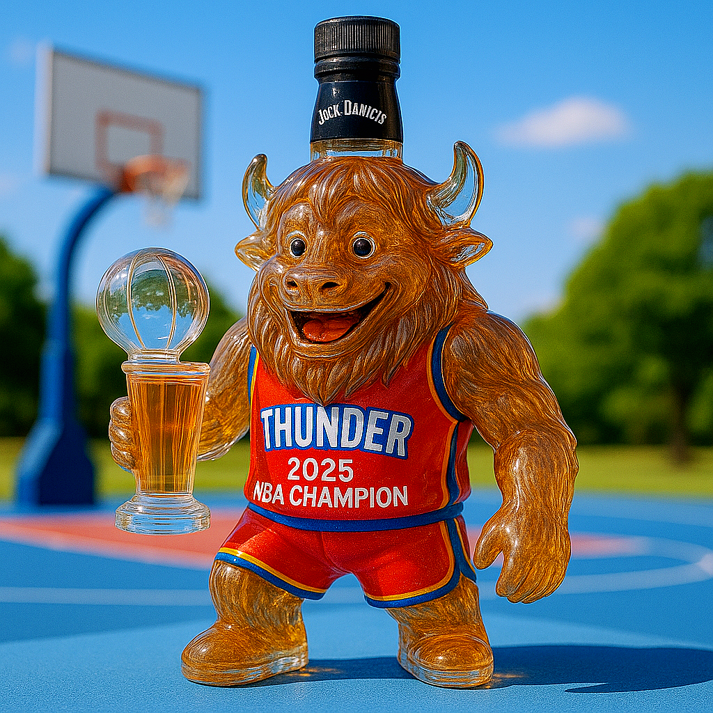 Thunder 2025 NBA Champion Whiskey Bottle