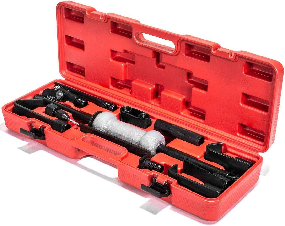 XtremepowerUS 13 LBS Dent Puller Slide Hammer Dent Removal Kit Auto Body Truck Repair Automotive Heavy Dent Remover Repair Frame Carrying Case