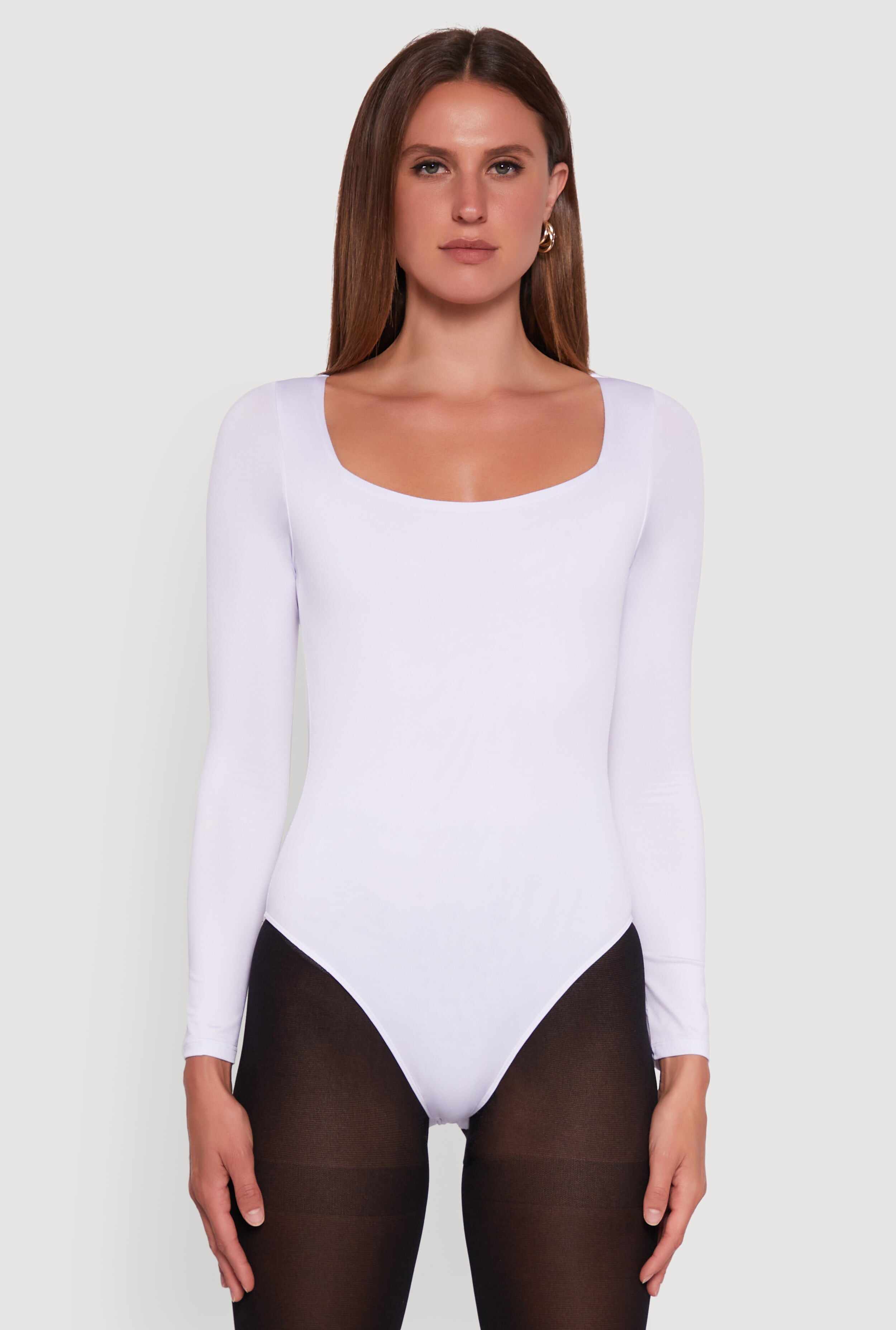 Scoop Neck Long Sleeve Bodysuit