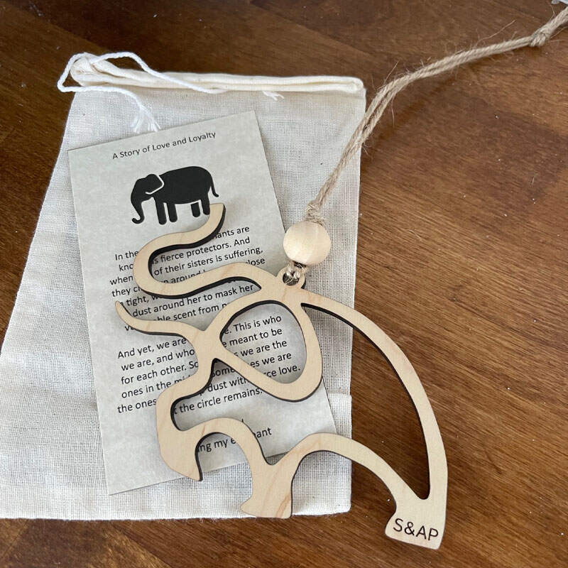 A story of love and loyalty Elephant ornament gift