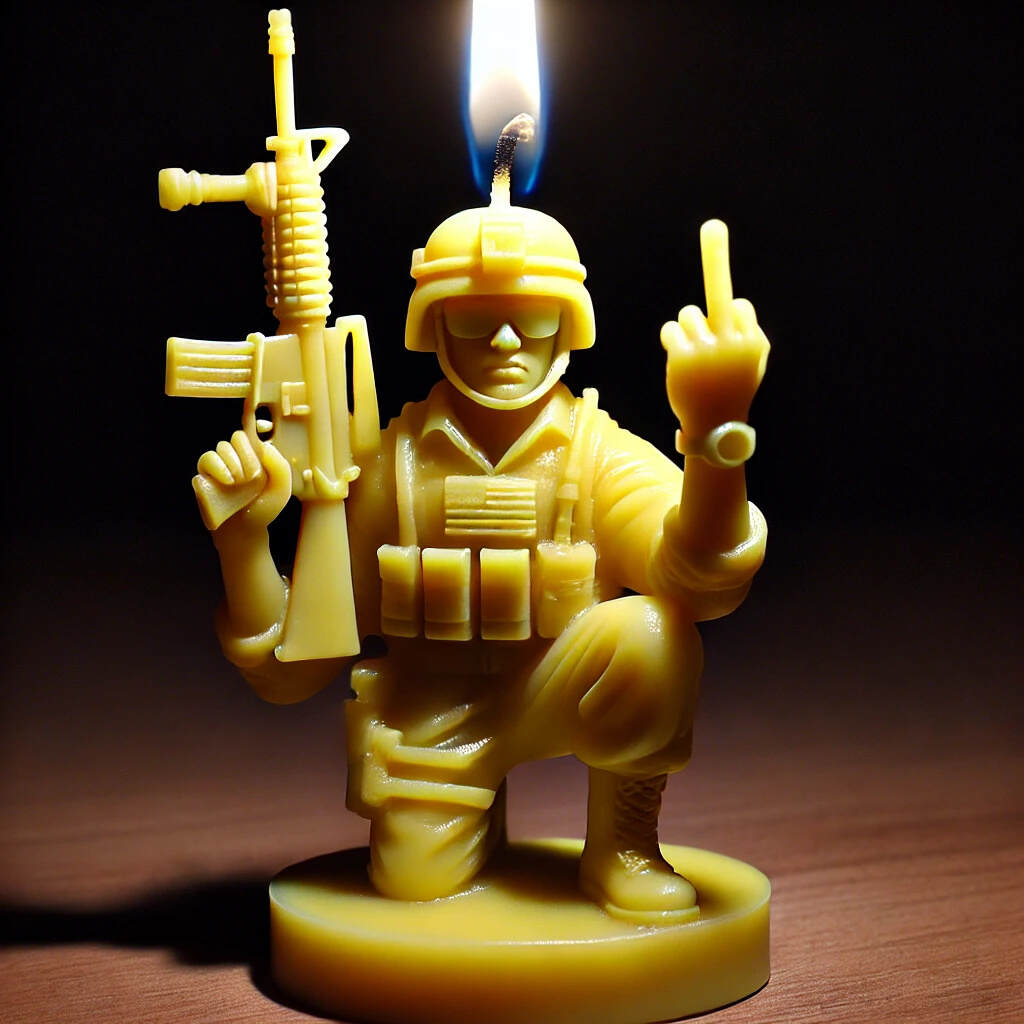 Funny Green Army Man Candles