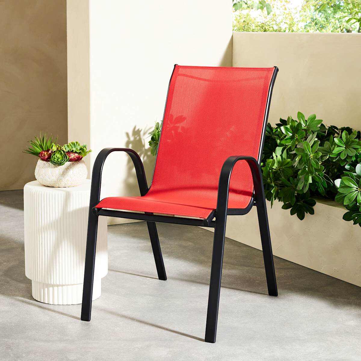 Stackable Sling Patio Chair, Red