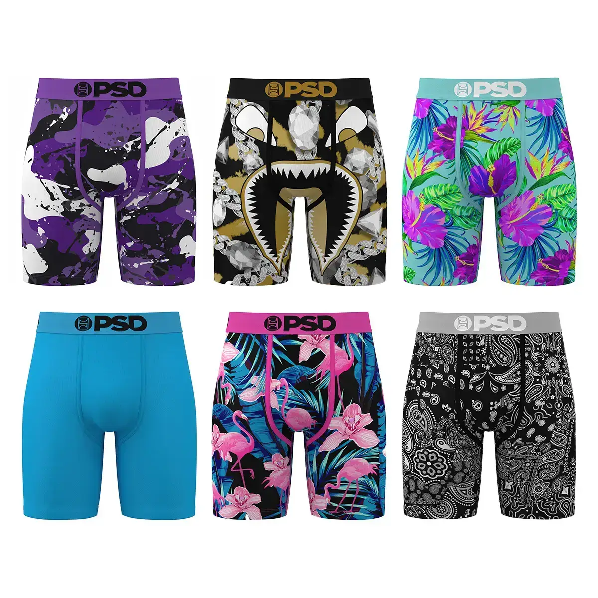 Mens Mystery Boxer Brief 10-Pack Bundle - Standard Length 7 Inch Inseam, Soft, Stretchy, and Breathable Poly Blend Fabric
