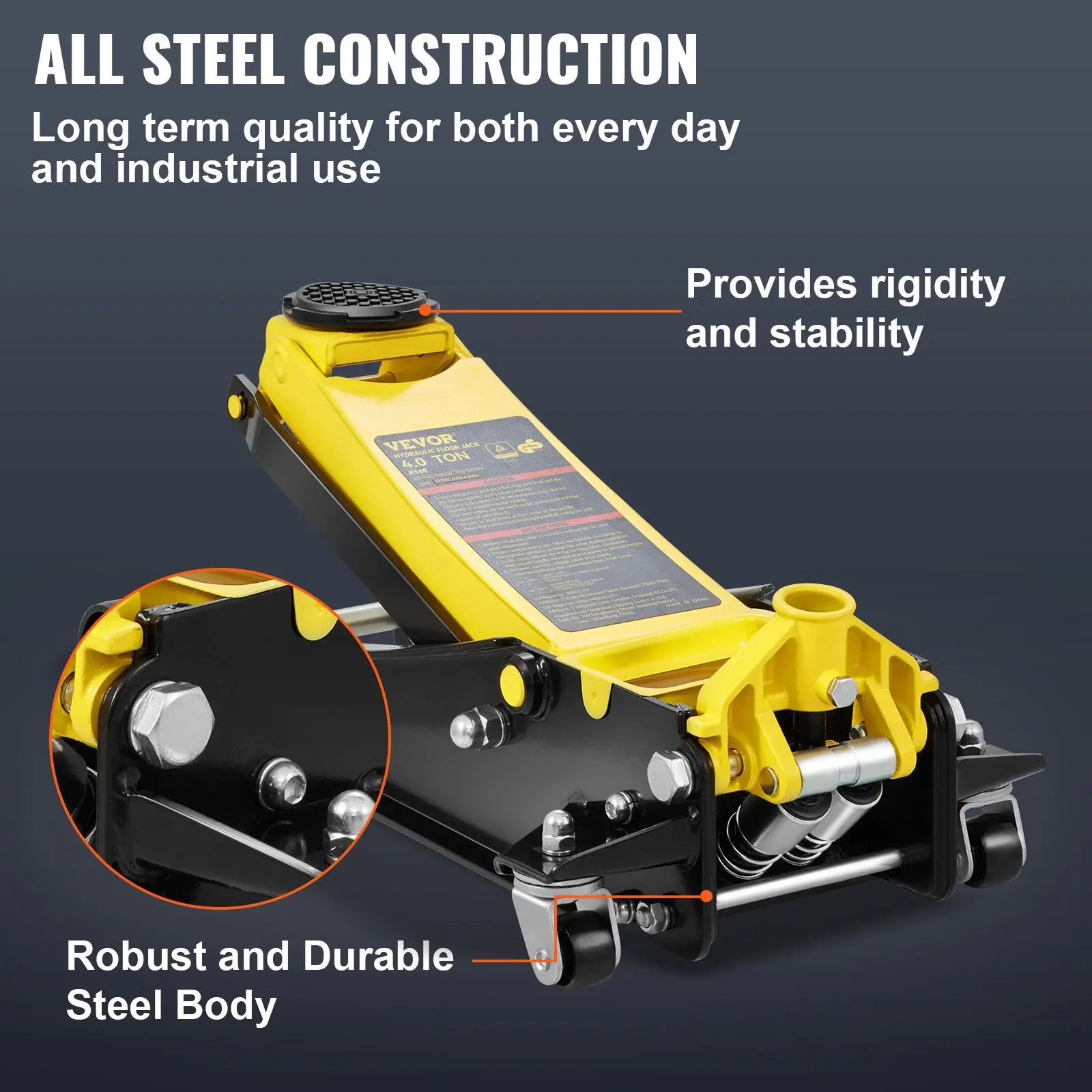 Low Profile Floor Jack 4 Ton Heavy Duty Steel Dual Piston Rapid Pump Portable Car Wheel  Super Brand Day