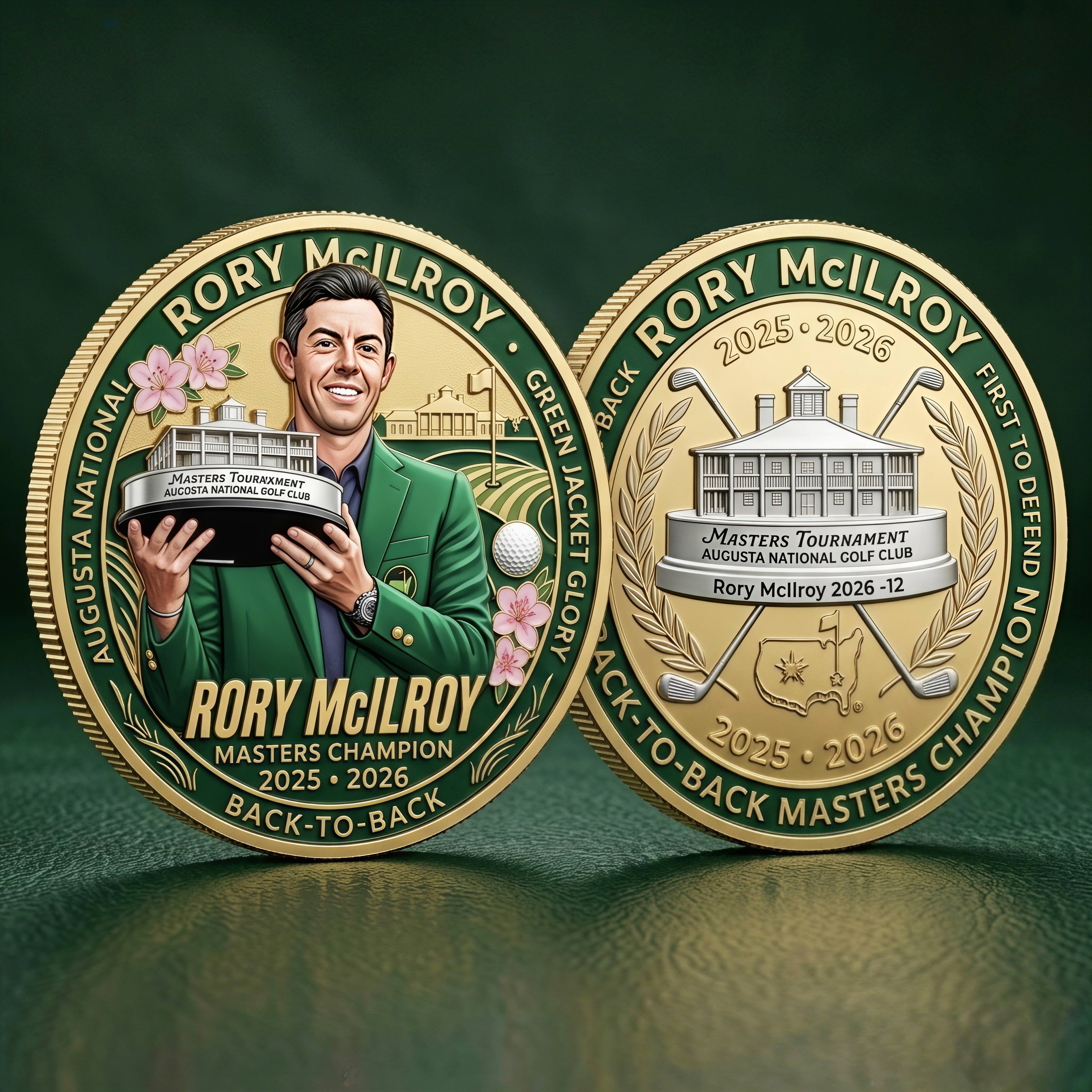 Rory McIlroy 2026 Back-to-Back Masters Champion Commemorative Coin - Limited Edition✨