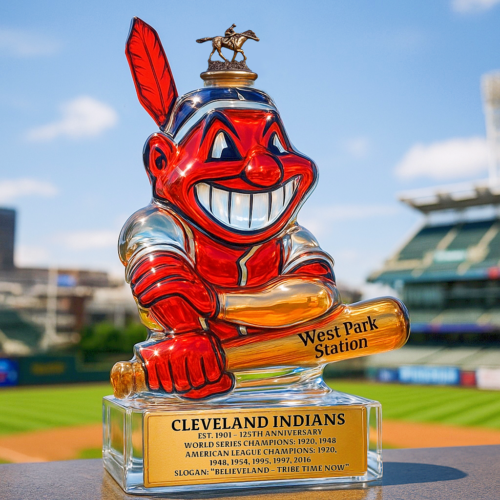 Cleveland Indians Glory Whiskey Bottle