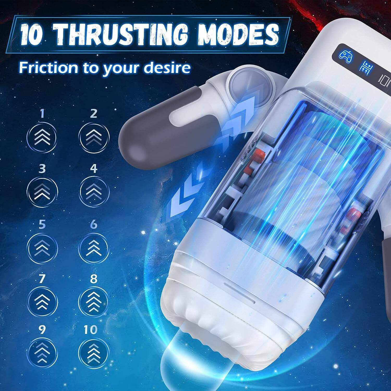 Automatic Male Masturbator, AMOVIBE Male Masturbators Cup with 10 Thrusting & Vibration Modes, Sex Toys for Men with Heating Function, Automatic Stroker with Phone Holder, Adult Sex Toys & Games