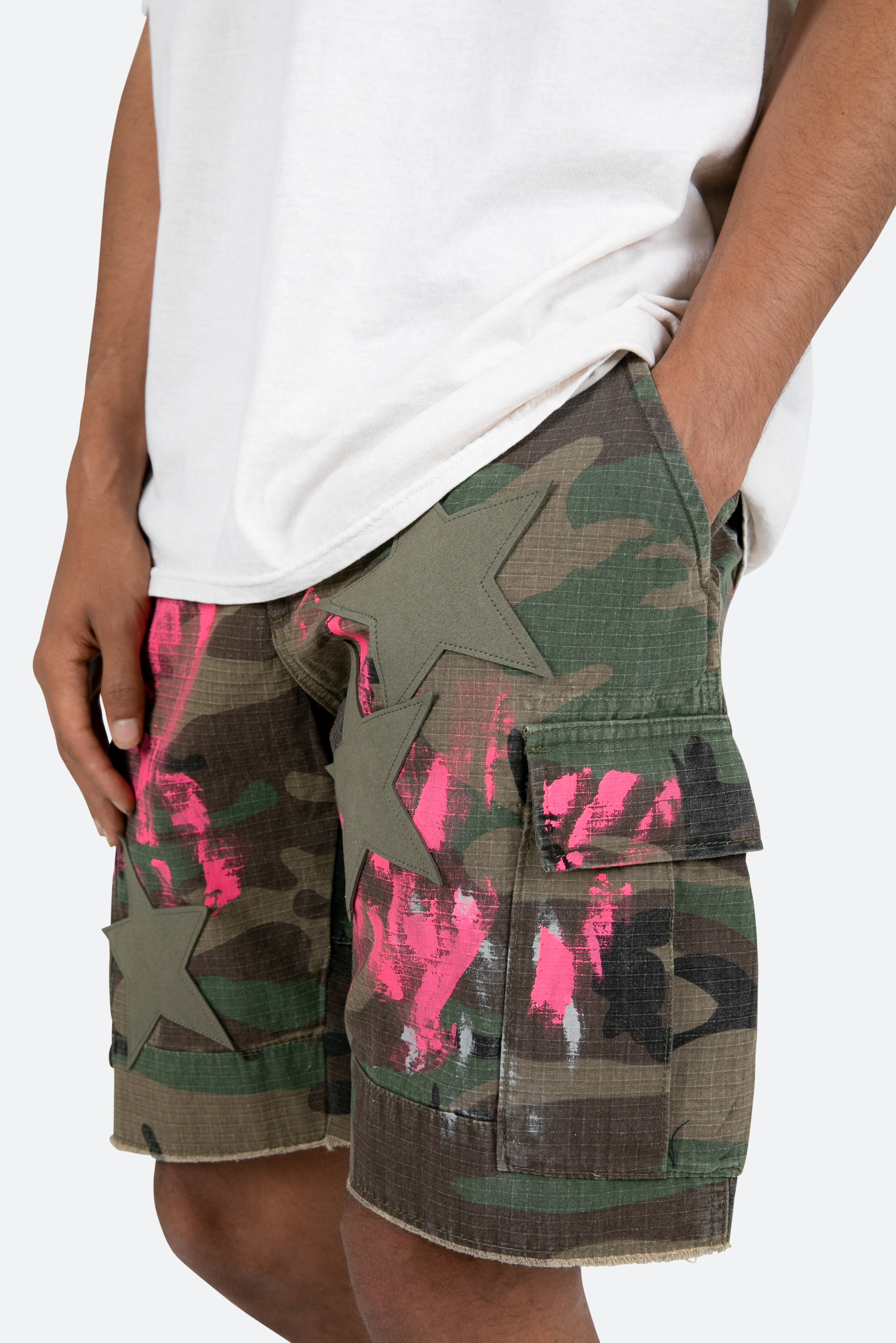 Painted Cargo Shorts - Camo