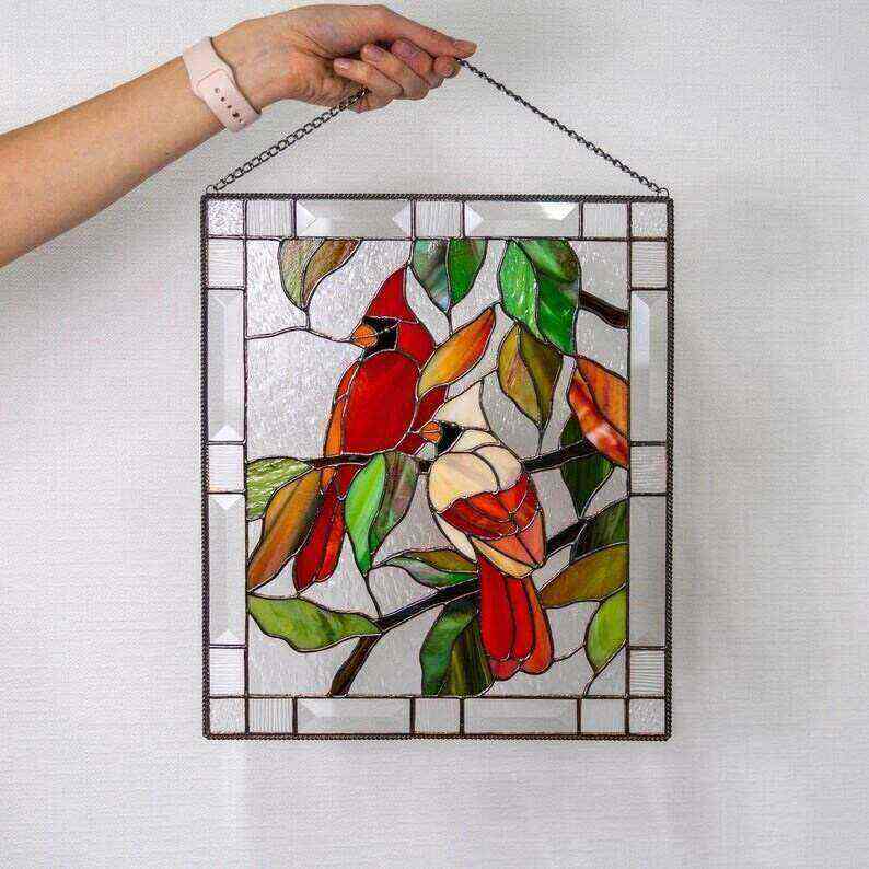 🎉Mother's Day Pre-sale - 49% OFF-Cardinal Stained Glass Window Panel