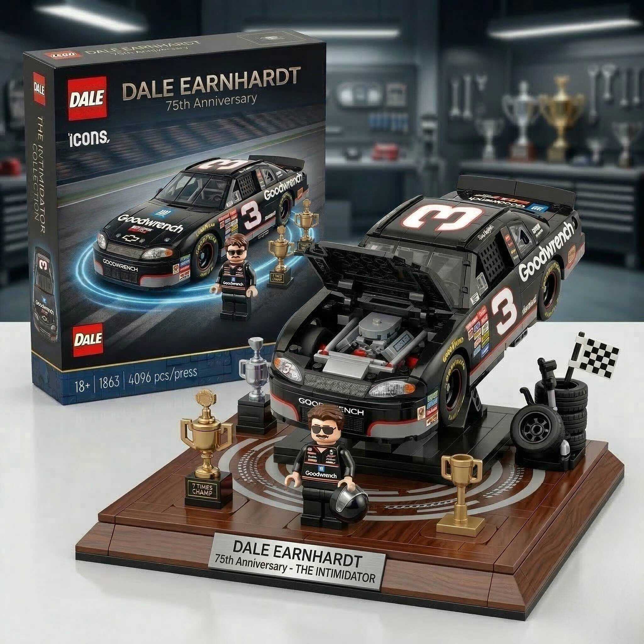Dale Earnhardt 75th Anniversary Collector Brick Car Set