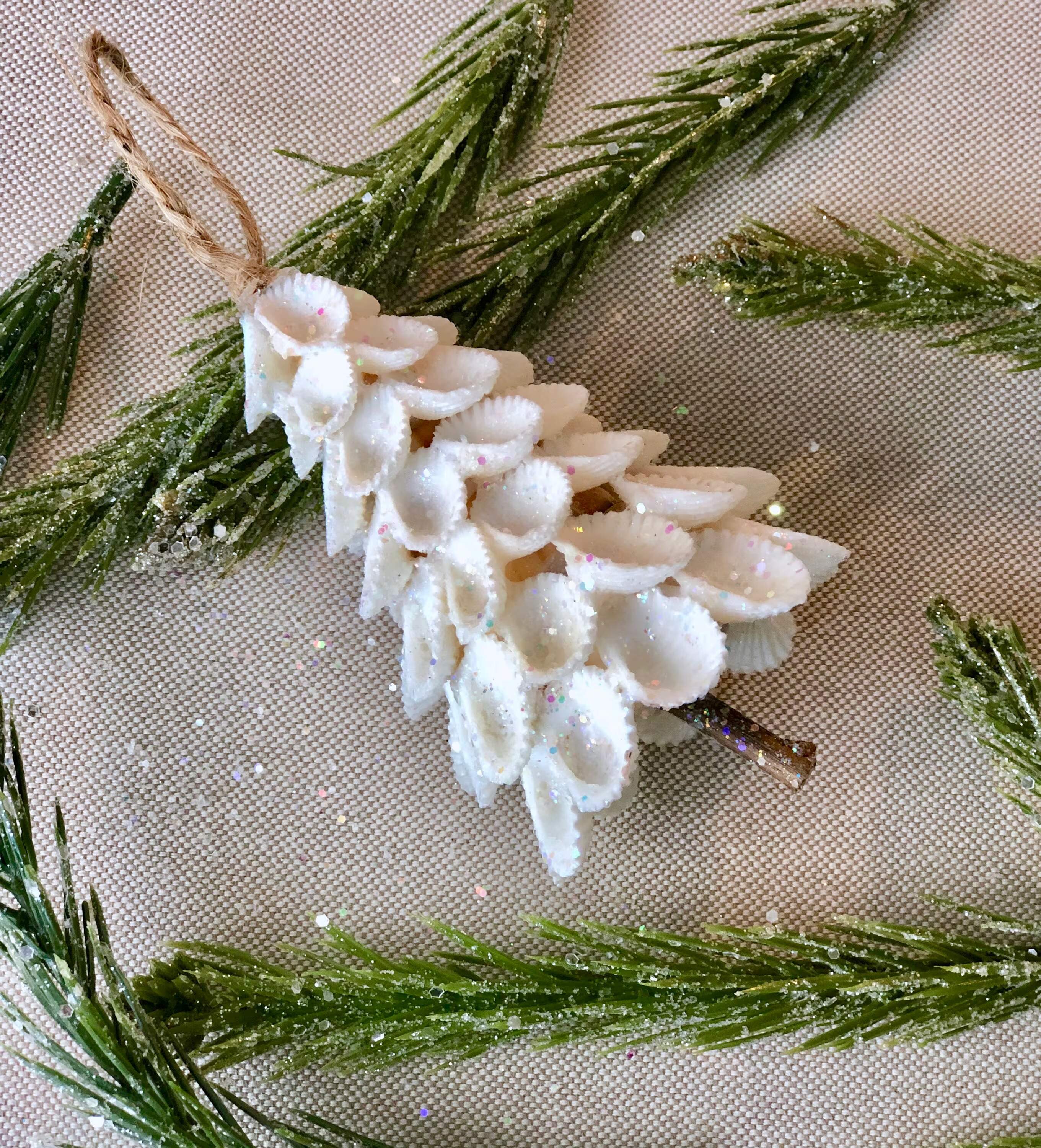 Handmade Tiny Shell Tree Ornament