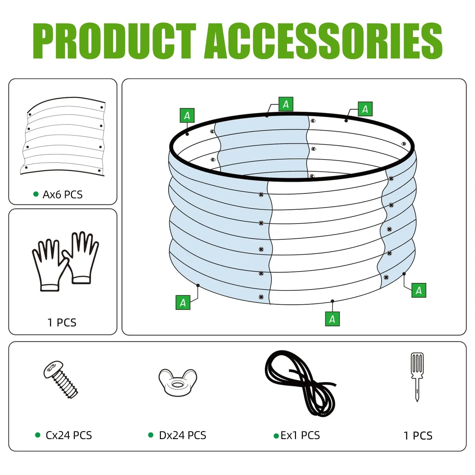 SnugNiture 3-Pack 2x2x1 ft Modular Metal Round Raised Garden Bed Kit Stackable Vegetable Planters Elevated Planting Boxes Eco-Conscious Materials Breathable Planter Outdoor Planters