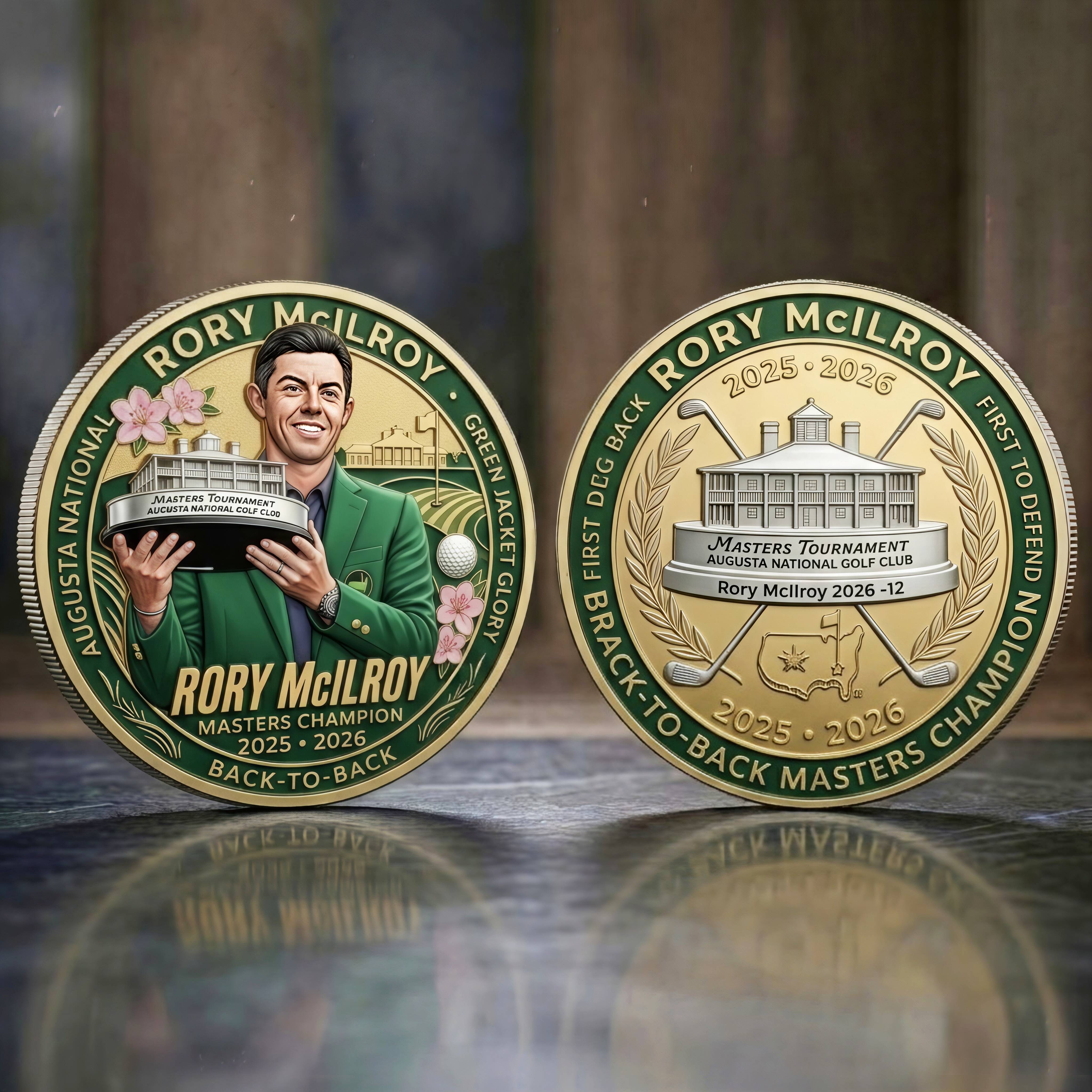 Rory McIlroy 2026 Back-to-Back Masters Champion Commemorative Coin - Limited Edition✨