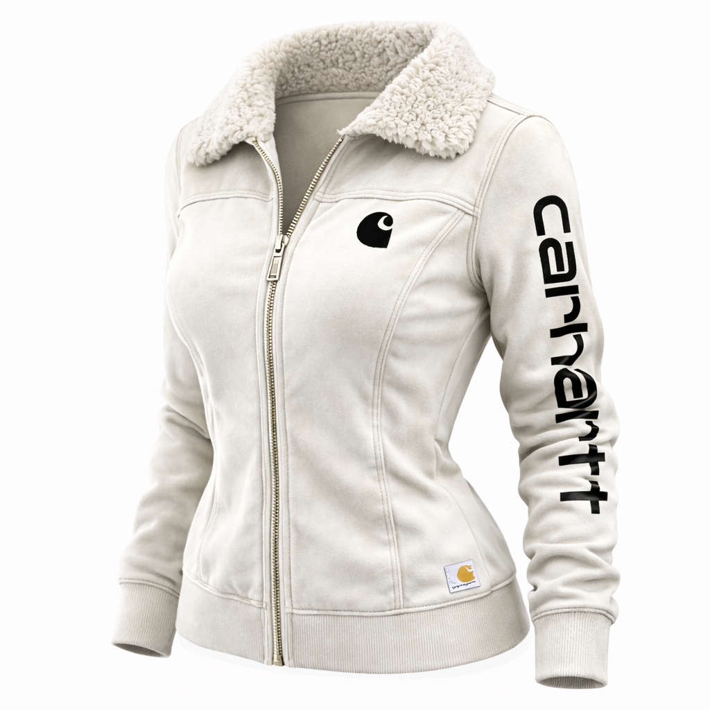 Carhartt Women’s Sherpa Collar Zip-Up Jacket – Slim Fit Fleece Lined Winter Coat