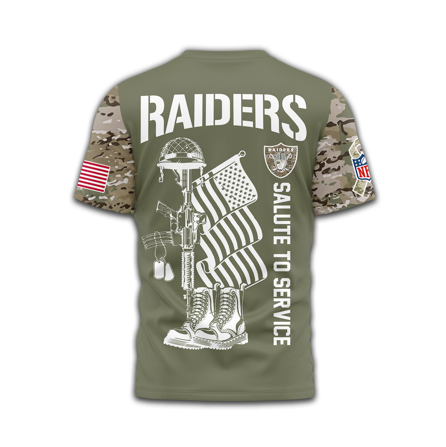 Las Vegas Raiders | Premium NFL Salute To Service 3D Shirt TD
