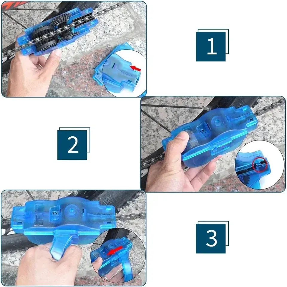 Heavy Duty Bicycle Chain Cleaning Brush Washer Kit for Mountain Road Bikes Quick Chain Scrubber Drivetrain Cleaning Maintenance