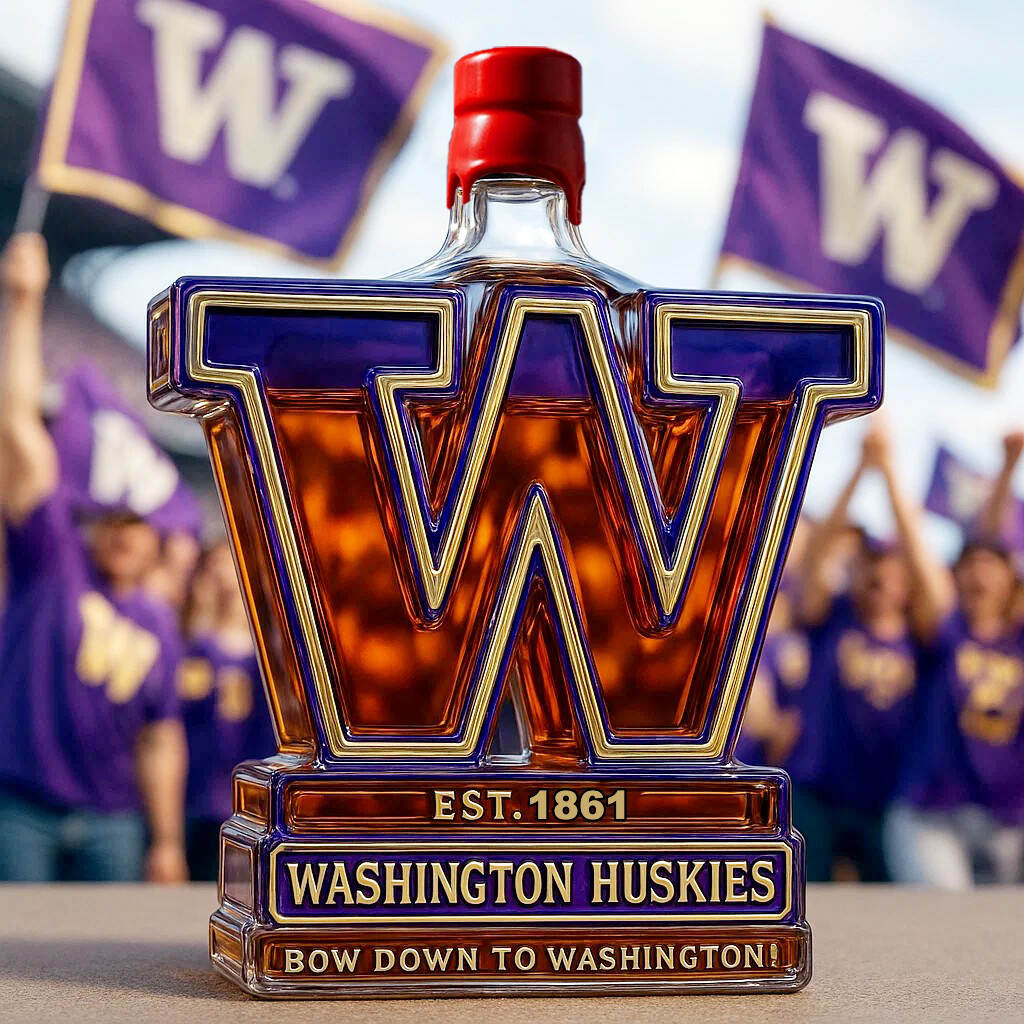 UW Washington Huskies Limited Edition Whiskey Bottle