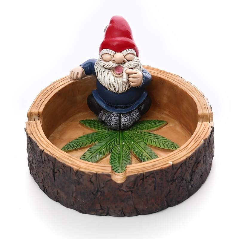 1pc Outdoor Garden Resin Handicraft Decorative Ornaments, Dwarf In The Bath Basin, Creative Home Office Ornaments, Multi-Functional Ashtray Ornaments
