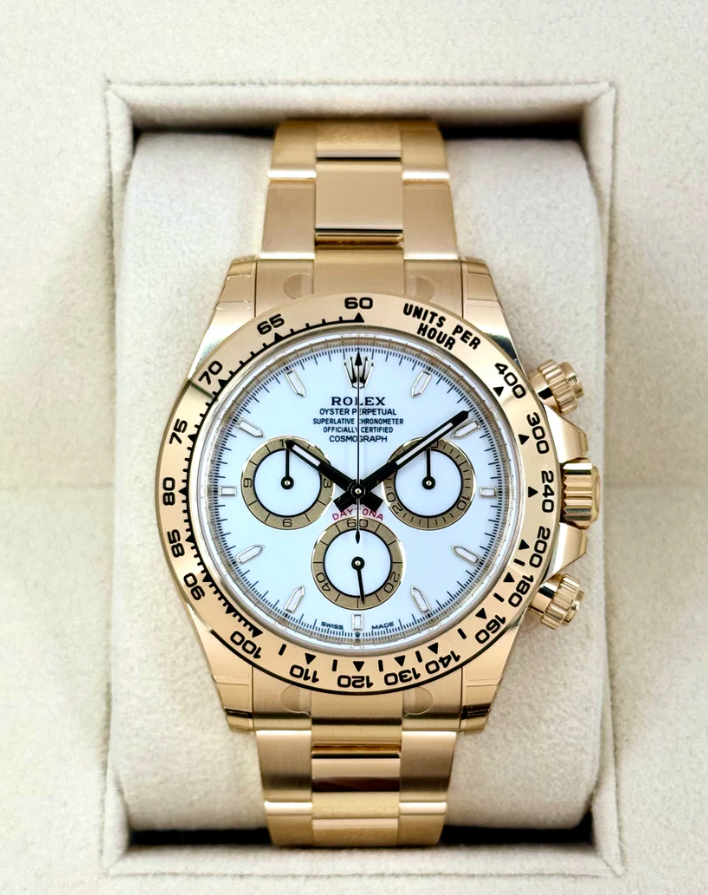 NEW 2025 Rolex Daytona 40mm 126508 18K Yellow Gold White Dial