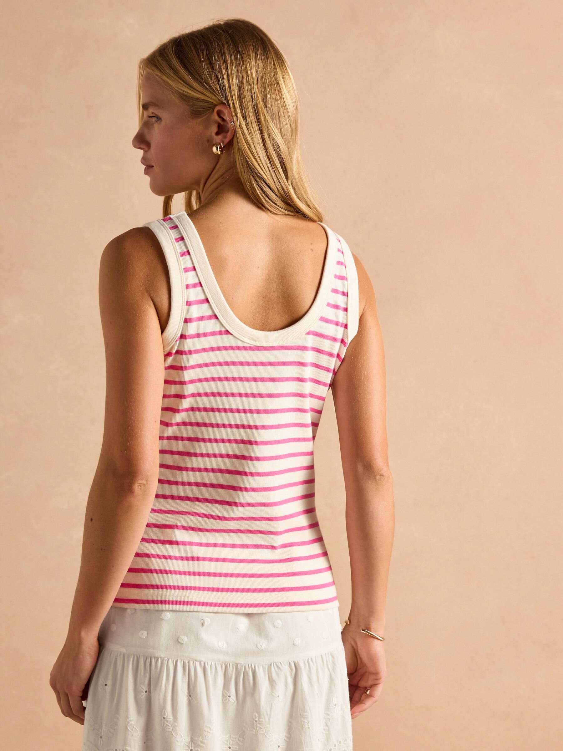 Sofia Pink Stripe Ribbed Vest