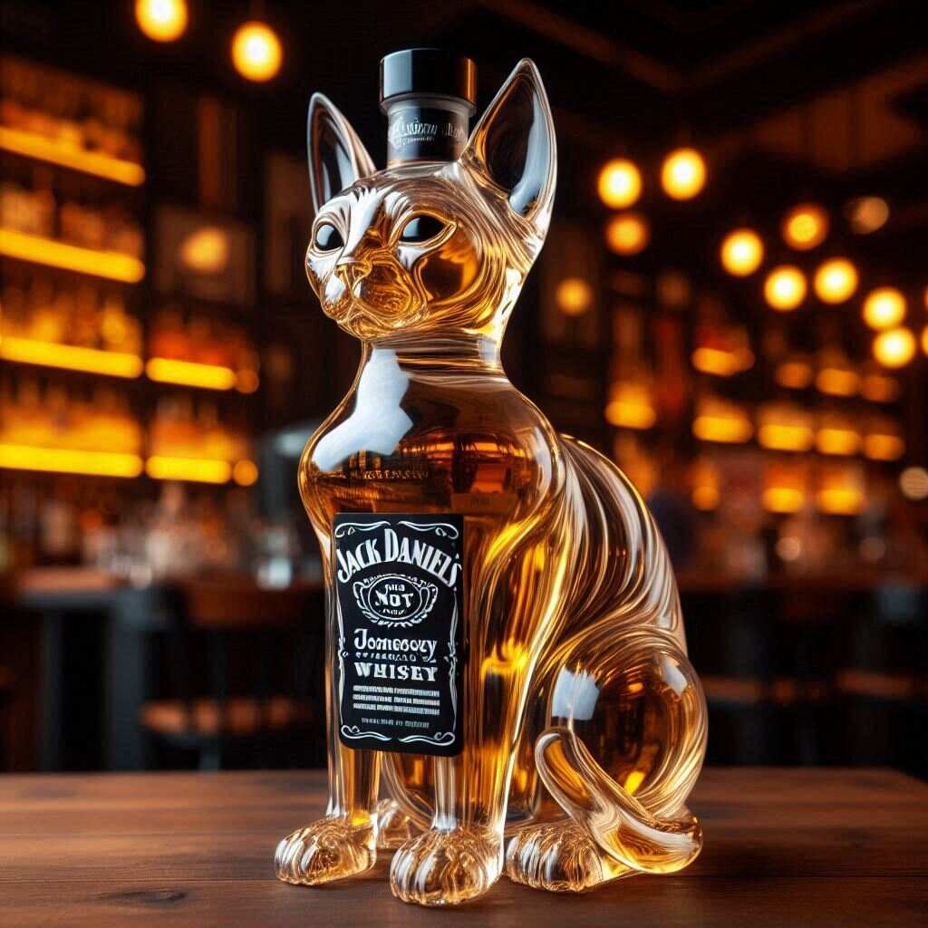 Sphynx Cat Whiskey Bottle